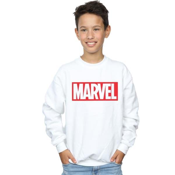 Marvel Comics Pojkar Klassisk Logotyp Tröja 9-11 År Vit White 9-11 Years