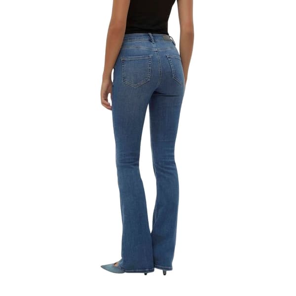 Vero Moda Dam/Dam Li347 Denim Flared Jeans M Mellanblå Mid Blue M