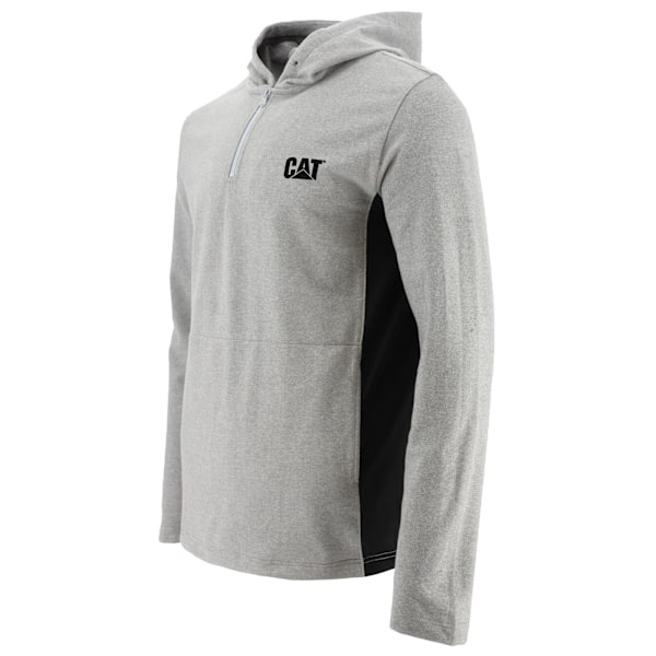 Caterpillar Mens Coolmax Quarter Zip Hoodie XL Heather Grey Heather Grey XL