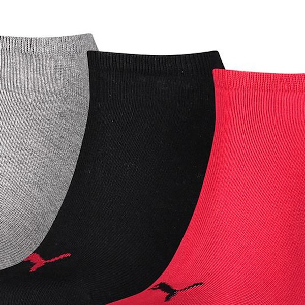 Puma Unisex Adult Invisible Socks (3-pack) 9 UK-11 UK Svart/ Black/Red/Grey 9 UK-11 UK