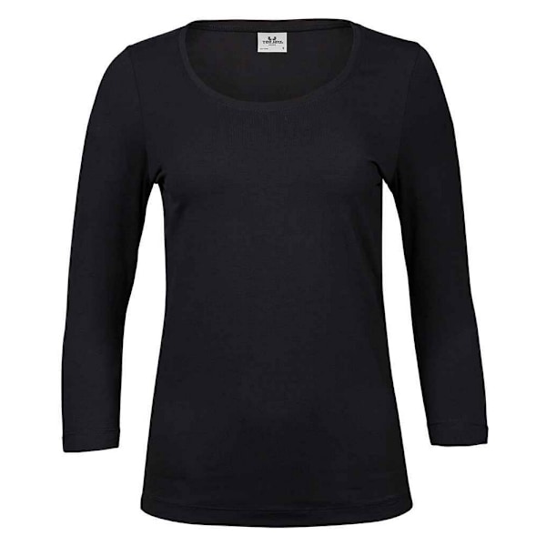 Tee Jays Dam/Kvinnor Stretch 3/4 Ärms T-Shirt XXL Svart Black XXL