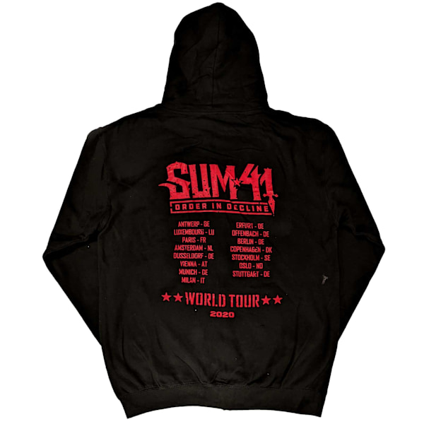 Sum 41 Unisex Vuxen Order In Decline Tour 2020 Full Zip Hoodie Black XL