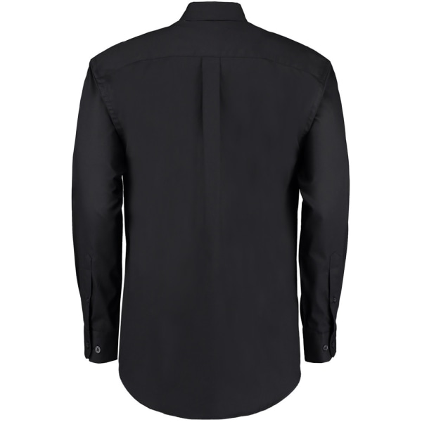 Kustom Kit Herr Långärmad Corporate Oxford Skjorta 15 tum Svart Black 15inch
