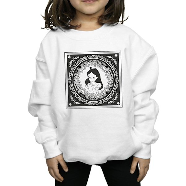 Disney Girls Alice In Wonderland Box Sweatshirt 7-8 år Vit White 7-8 Years