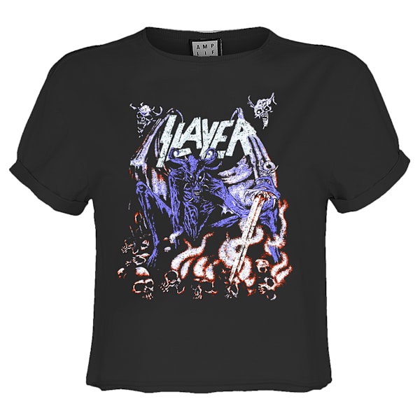 Amplified Dam/Dam Neon Art Mineral Slayer Crop Top M Kol Charcoal M