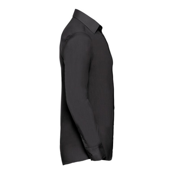 Russell Collection Poplin skräddarsydd långärmad skjorta för män XL B Black XL
