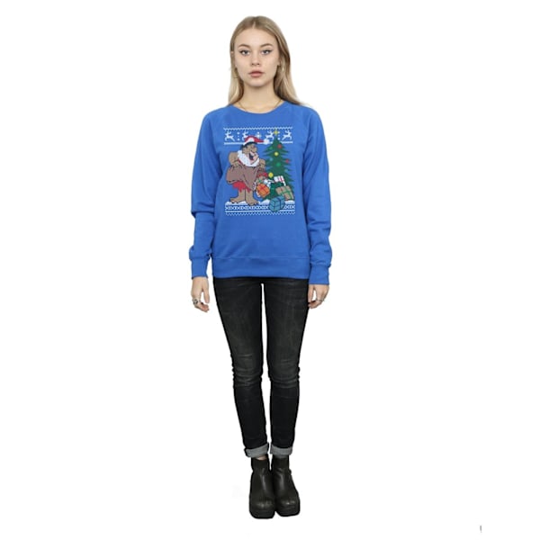 The Flintstones Dam/Damer Jul Fair Isle Sweatshirt M Royal Blue M