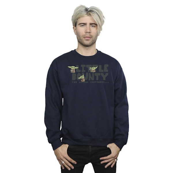 Star Wars The Mandalorian Mens Little Bounty Hunter Sweatshirt Navy Blue XL