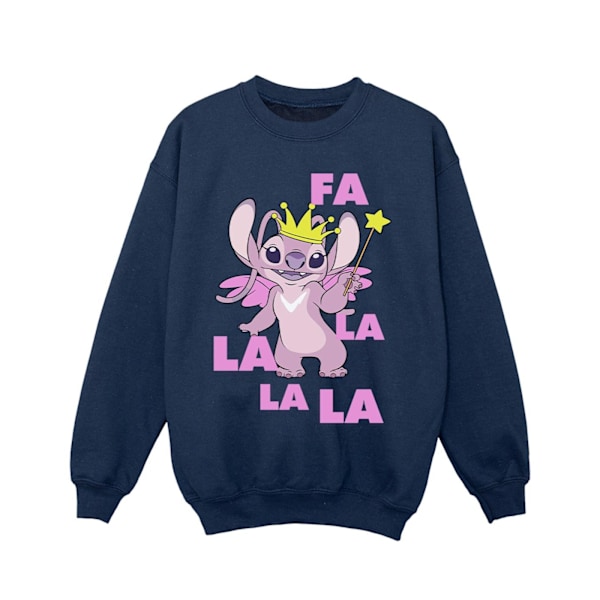 Disney Girls Lilo & Stitch Angel Fa La La Sweatshirt 3-4 år Navy Blue 3-4 Years