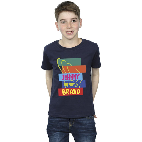 Johnny Bravo Boys Rectangle Pop Art T-Shirt 9-11 år Marinblå Navy Blue 9-11 Years