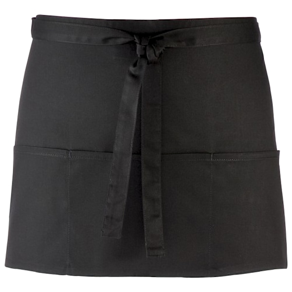 Premier Dam/Kvinnors Färger 3 Fickor Förkläde / Arbetskläder (Paket med 2) Black One Size