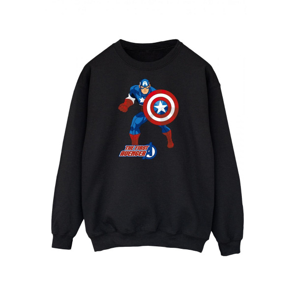 Captain America Unisex Vuxen The First Avenger Sweatshirt S Bla Black S