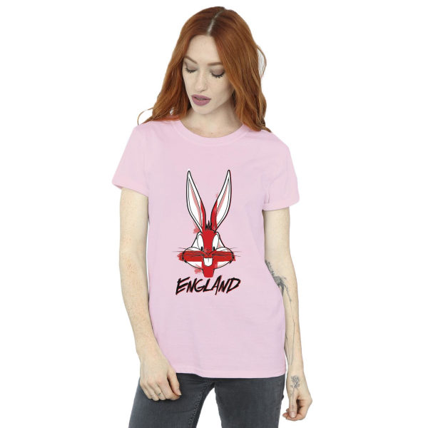 Looney Tunes Womens/Ladies Bugs England Face Cotton Boyfriend T Baby Pink S