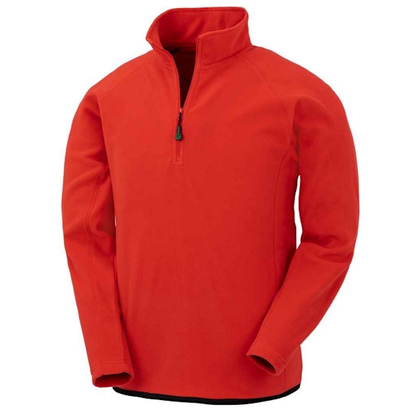 Result Äkta Återvunnen Herr Micro Zip Neck Fleece M Röd Red M