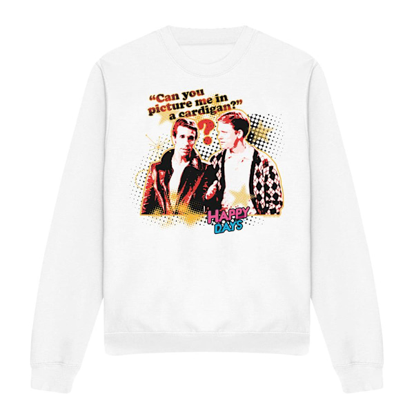 Happy Days Unisex Vuxen No Cardigans Sweatshirt XXL Vit White XXL