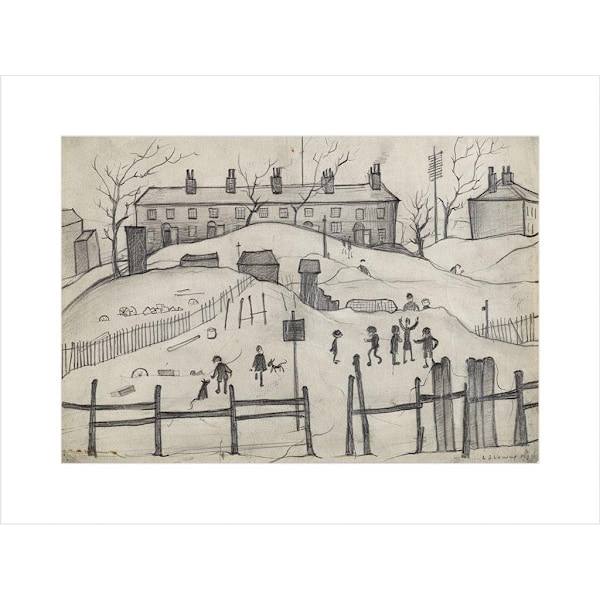 L.S. Lowry Houses In Broughton 1937 Monterad Tryck 40cm x 30cm B Black/White 40cm x 30cm