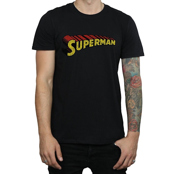 DC Comics Superman Telescopic Crackle Logo T-shirt M Svart Black M