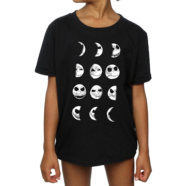 Disney Girls Nightmare Before Christmas Jack Moon Bomull T-Shir Black 7-8 Years