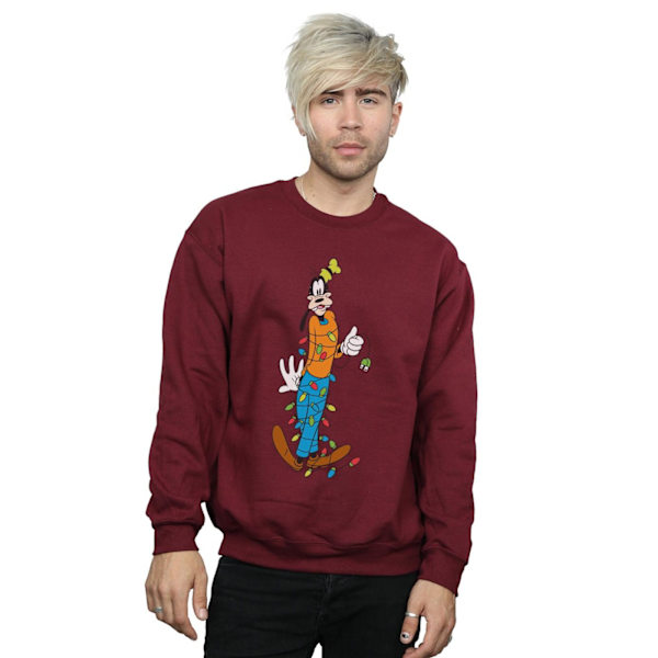 Disney Goofy Julbelysning Sweatshirt XXL Bordeaux Burgundy XXL