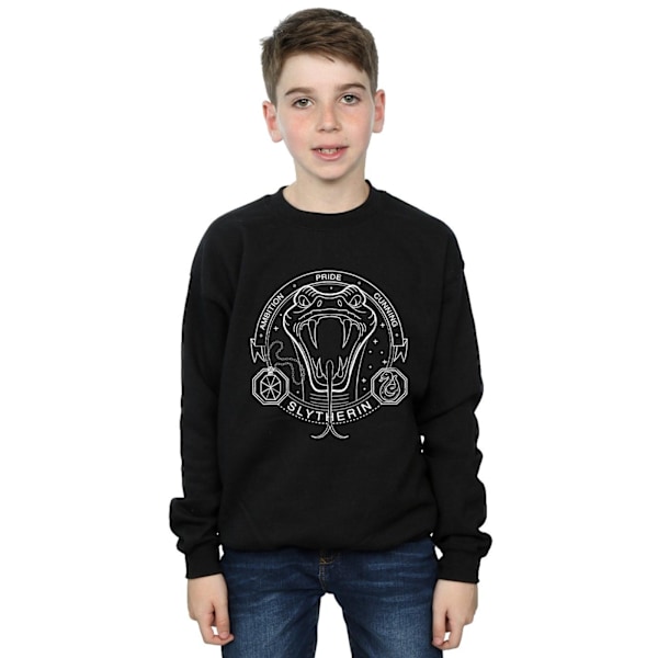 Harry Potter Pojkar Slytherin Seal Sweatshirt 7-8 År Svart Black 7-8 Years