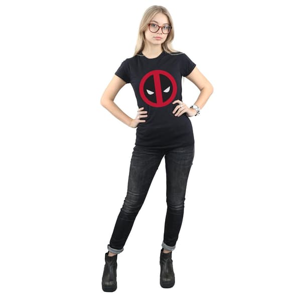 Marvel Dam/Dam Deadpool Stor Ren Logotyp Bomulls T-shirt L Black L