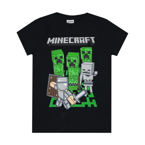 Minecraft Barn/Barn Äventyr Logo T-shirt 13-14 År Bla Black/Green/Grey 13-14 Years