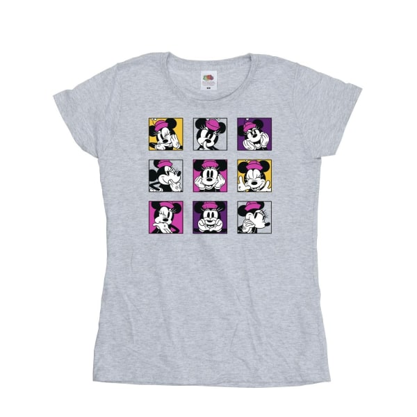 Disney Dam/Dam Minnie Mouse Squares T-shirt i bomull S Spor Sports Grey S