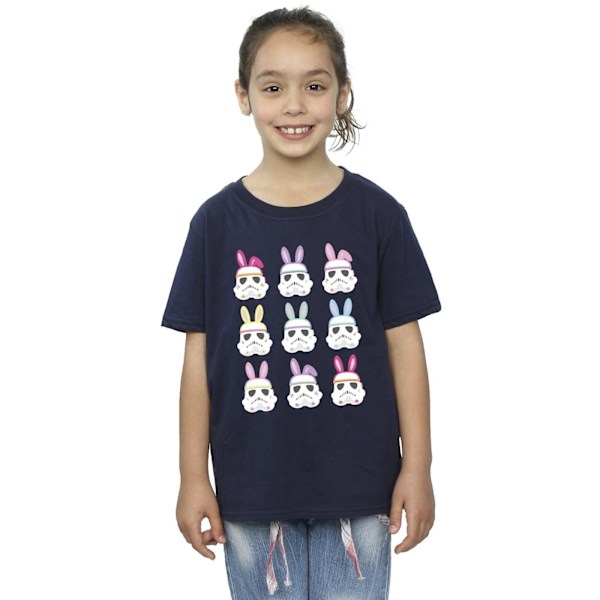 Star Wars Girls Stormtrooper Easter Bunnies Bomull T-shirt 7-8 Navy Blue 7-8 Years