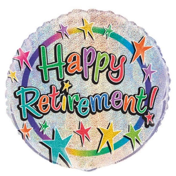 Unik festprism pensionering folie ballong en storlek flerfärgad Multicoloured One Size