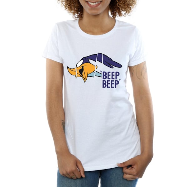 Looney Tunes Dam/Damer Beep Beep Road Runner Bomull T-shirt White XXL