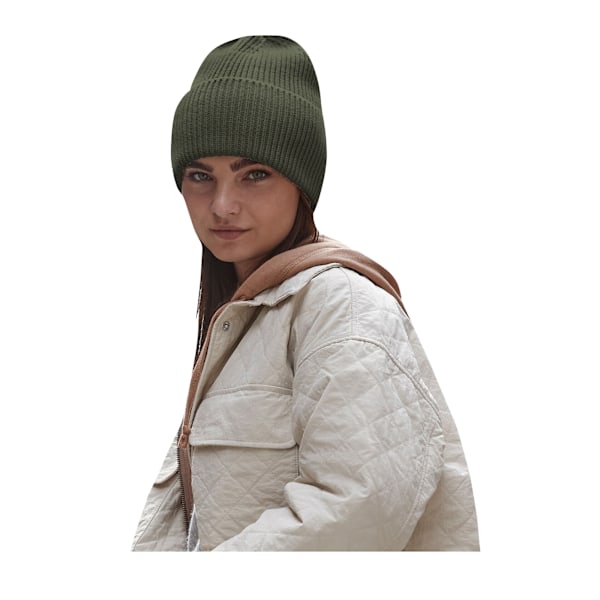 Beechfield Cuffed Oversized Beanie One Size Olive Olive One Size