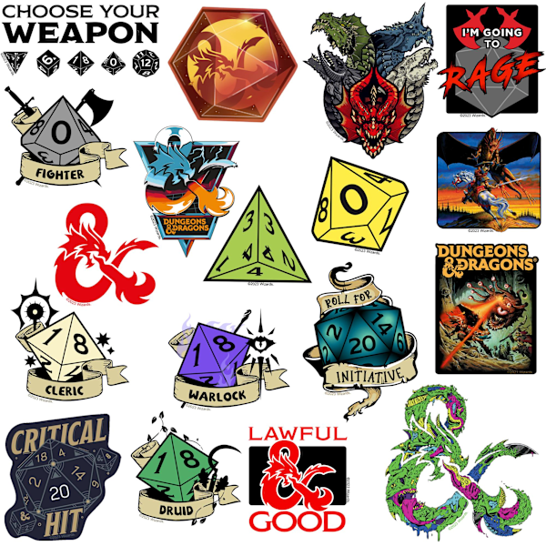 Dungeons & Dragons Deluxe Stickers (50-pack) One Size Multic Multicoloured One Size