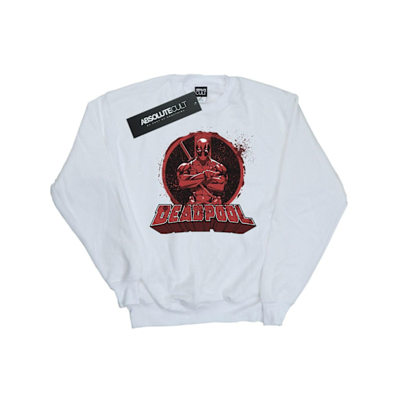 Marvel Herr Deadpool Korsa Armar Logotyp Sweatshirt XL Vit White XL