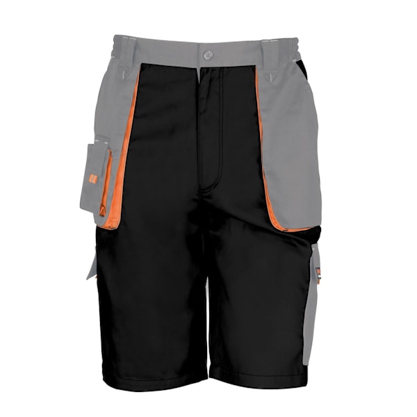 Result Unisex Work-Guard Lite Arbetskläder Shorts (Andas och Vindtät) Black / Grey / Orange L
