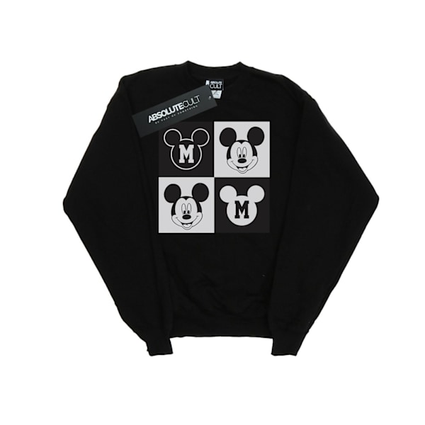 Disney Herr Mickey Mouse Smiling Squares Sweatshirt XXL Svart Black XXL