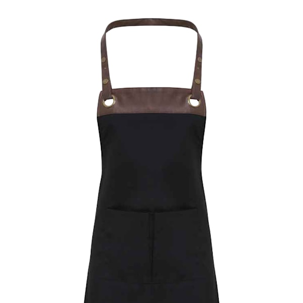 Premier Espresso Haklappsförkläde One Size Svart/Brun Denim Black/Brown Denim One Size