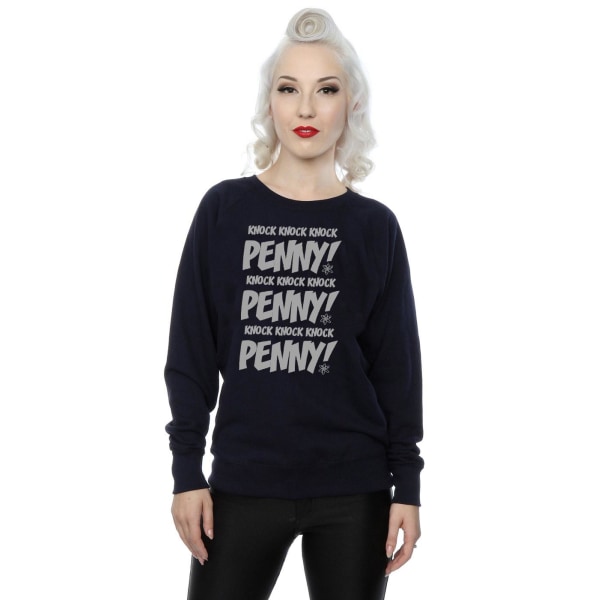 The Big Bang Theory Dam/Damer Knock Knock Penny Sheldon Sweatshirt Navy Blue S