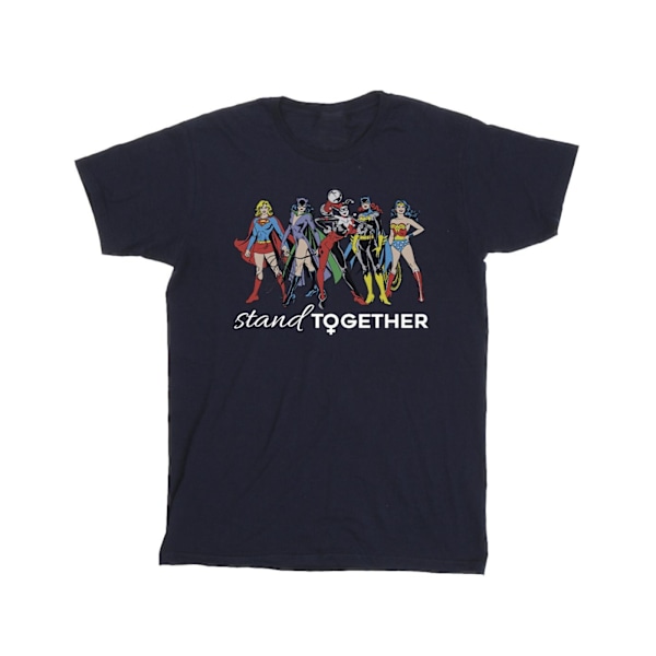 DC Comics Girls Women Of DC Stand Together Bomull T-shirt 5-6 år Navy Blue 5-6 Years