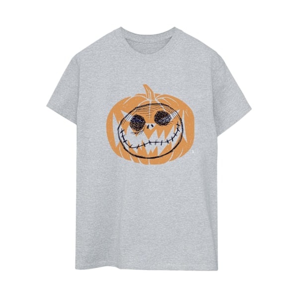 Nightmare Before Christmas Dam T-shirt med Jack Skellington Pumpahuvud Sports Grey S