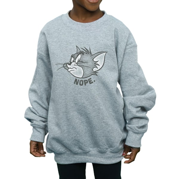 Tom And Jerry Girls Nope Face Sweatshirt 5-6 år Sports Grey Sports Grey 5-6 Years