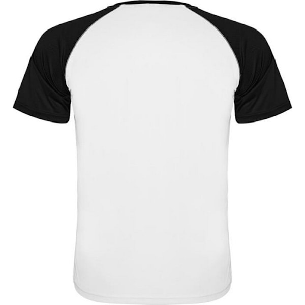 Roly Unisex Indianapolis T-shirt för vuxna med korta ärmar, S, vit/svart White/Solid Black S