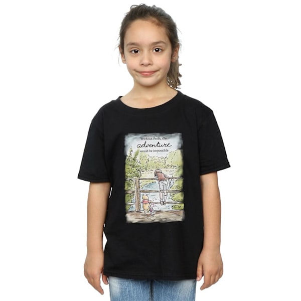 Disney Girls Winnie The Pooh Adventure Bomull T-shirt 5-6 år Black 5-6 Years