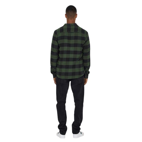 Only Herrskjorta Buffalo Check Overshirt S Forest Night Forest Night S