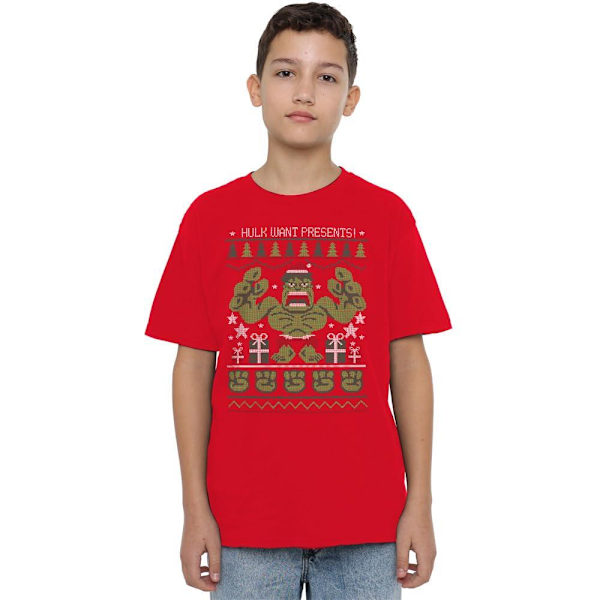 The Incredible Hulk Barn/Barn Present Jul T-Shirt 3- Red 3-4 Years