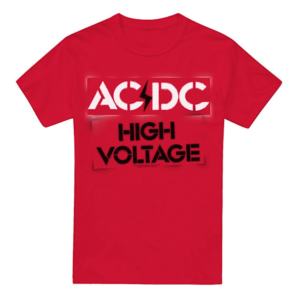 AC/DC Herr High Voltage Stencil T-Shirt 4XL Röd Red 4XL