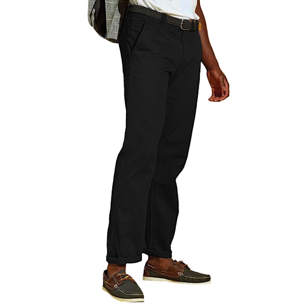 Asquith & Fox Herrkläder Klassiska Casual Chinos/Byxor 4XLR Svart Black 4XLR