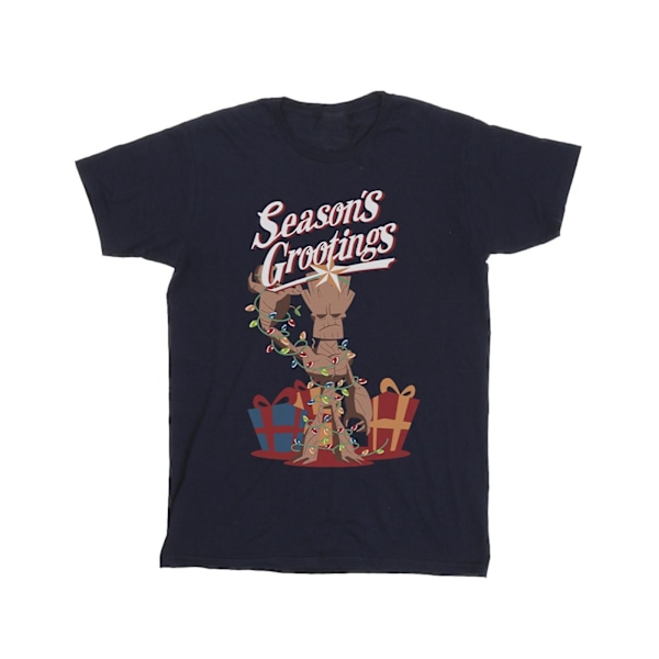 Marvel Comics Groot Season´s Grootings T-shirt för män, 4XL Navy Blue 4XL
