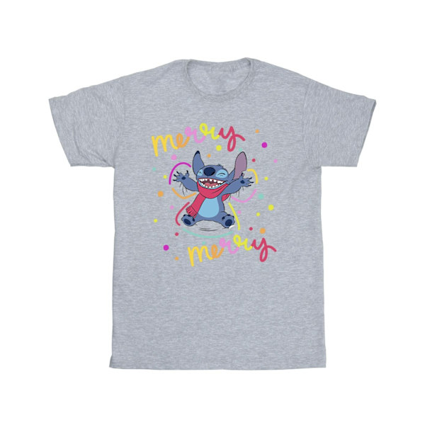 Disney Girls Lilo & Stitch Merry Rainbow Bomull T-shirt 3-4 år Sports Grey 3-4 Years