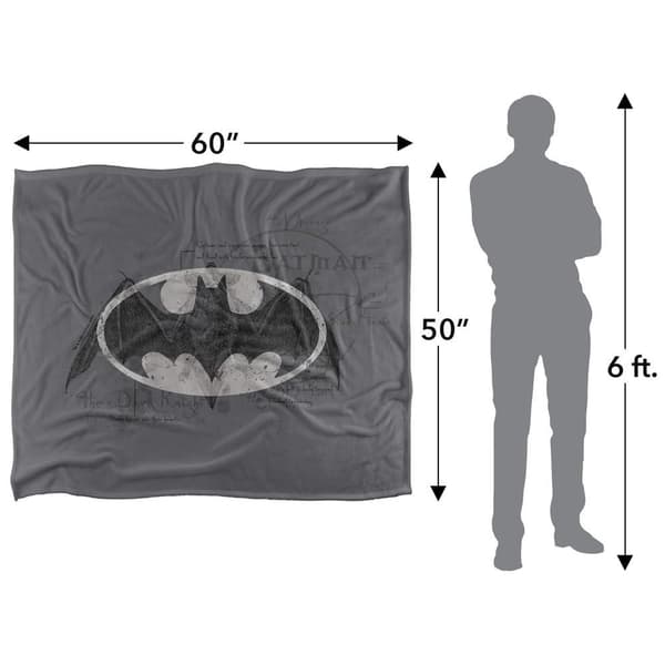 Batman Arcane Logotyp-filt 91 cm x 147 cm Grå Grey 91cm x 147cm