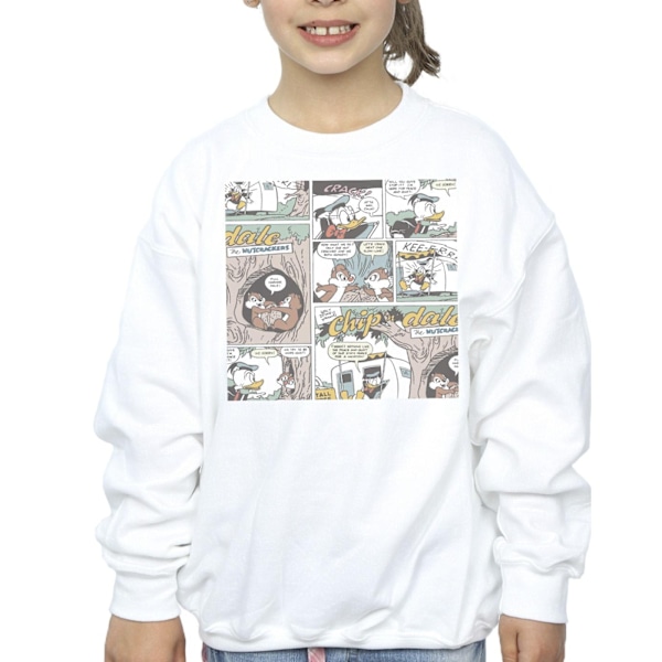 Disney Girls Chip ´n Dale Comic Sweatshirt 12-13 år Vit White 12-13 Years